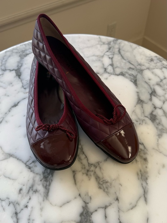 Blowfish Shoes - Blowfish Quilted Burgundy Ballet Flats with Glossy Cap